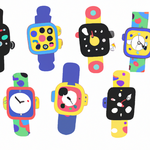 תמונה המציגה מגוון שעוני טלפון לילדים בצבעים וסגנונות שונים